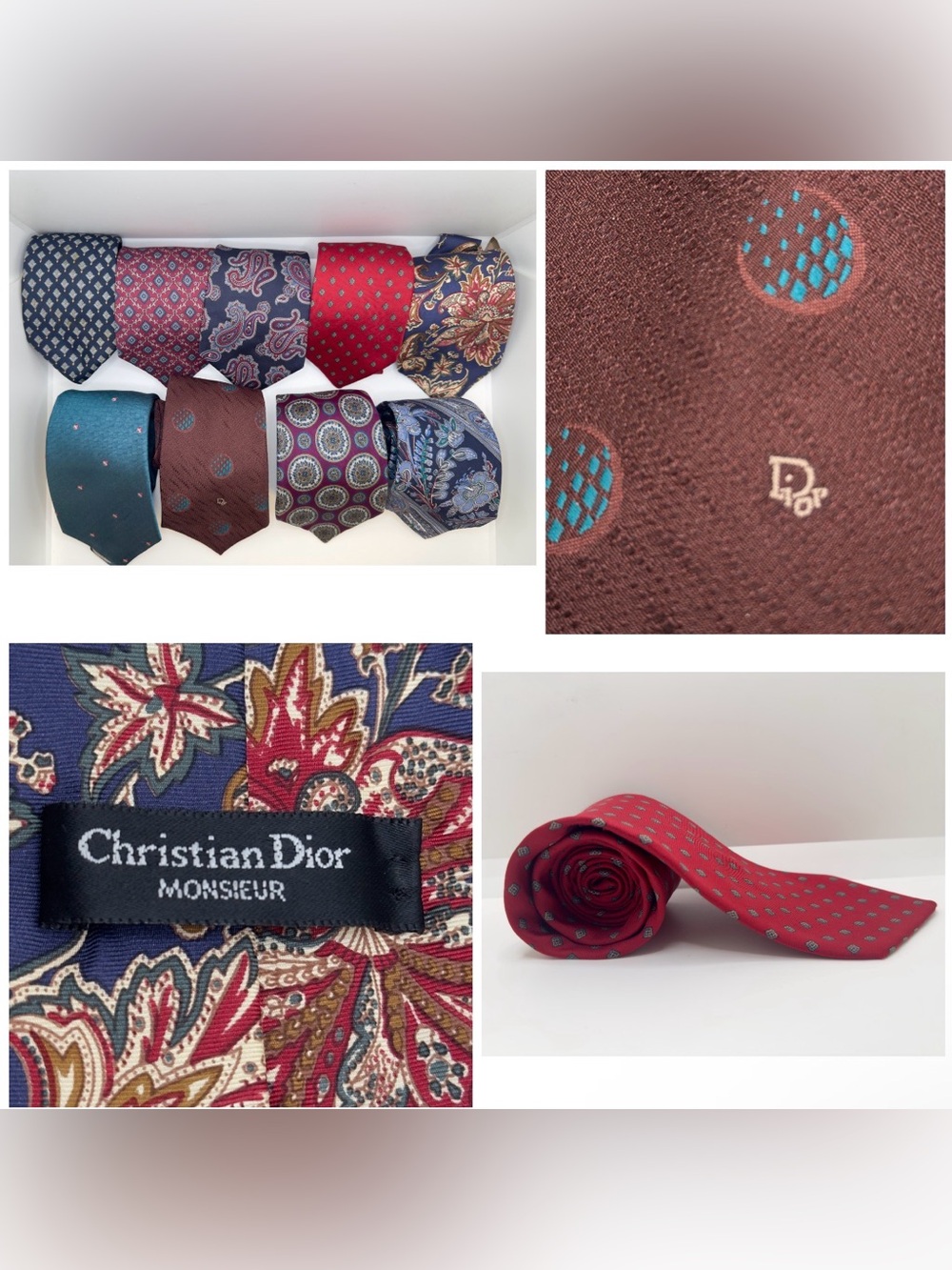 Christian Dior 9 Men's Ties Designer Silk Pattern Luxury Collection